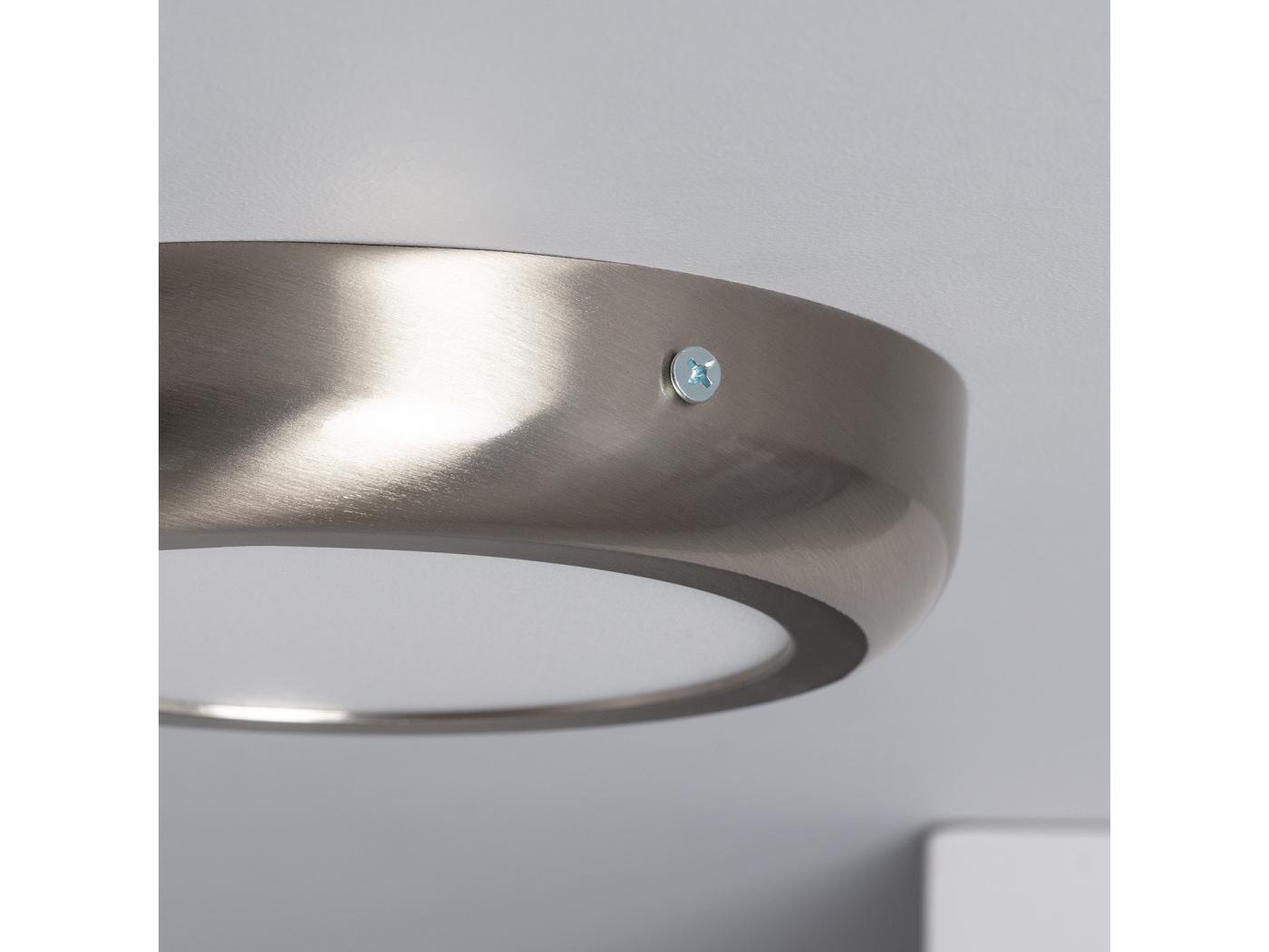 Ledkia Plafonnier LED Rond 12W Métal Design Silver Ø175 mm