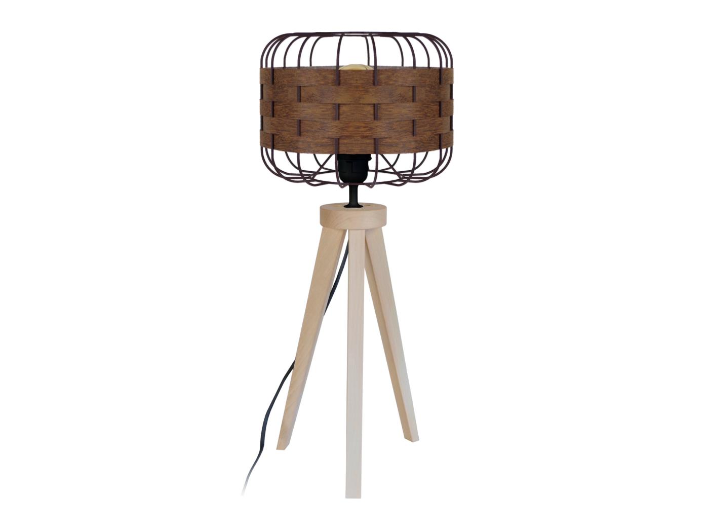 Tress Bago C Lampe A Poser Tr Pied Bois Naturel Et Marron Et Sucupira