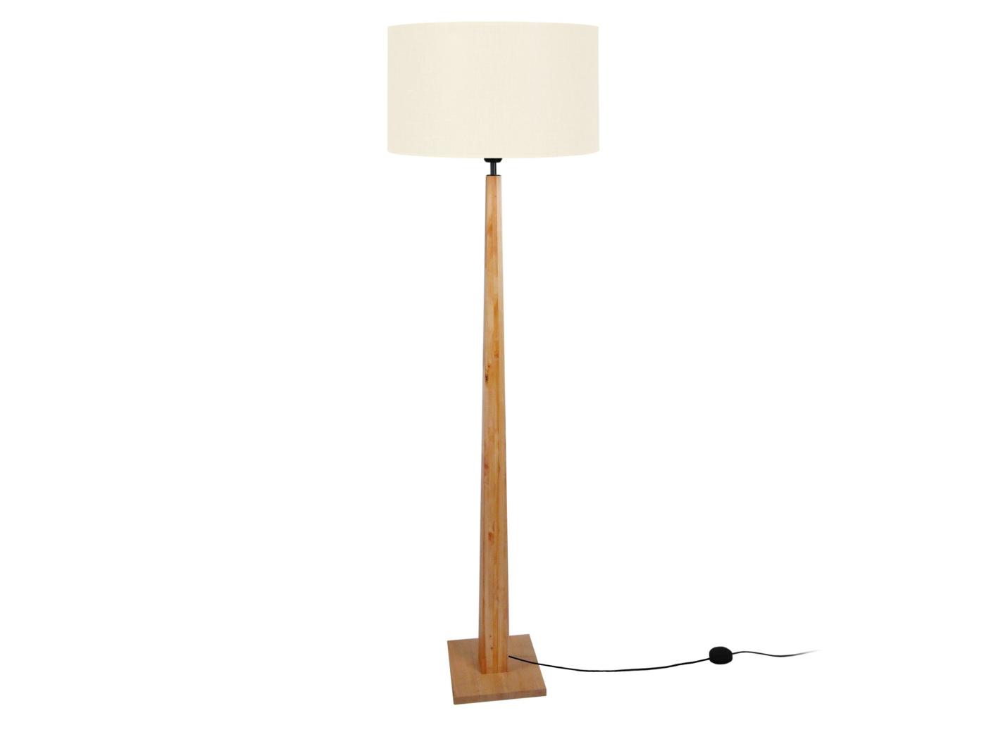 THOR B Lampadaire droit bois foncé et ecru