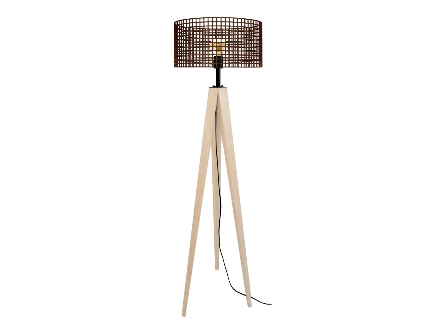 Liseron Lampadaire Tr Pied Bois Naturel Et Marron