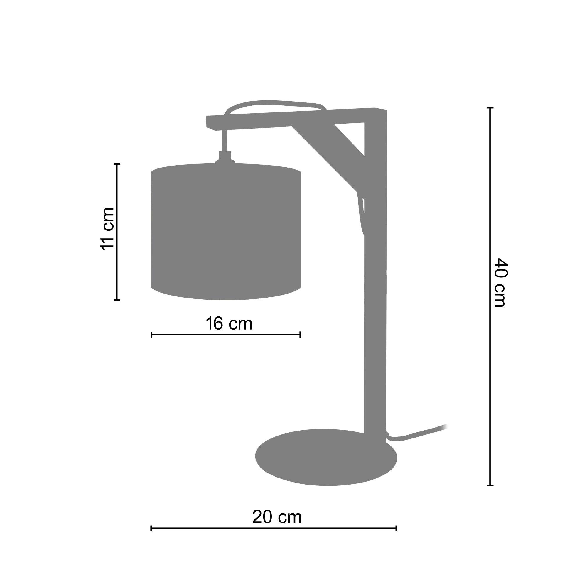 Candeeiro De Mesa Tosel Aberdeen Tecido Coluna D X H Cm