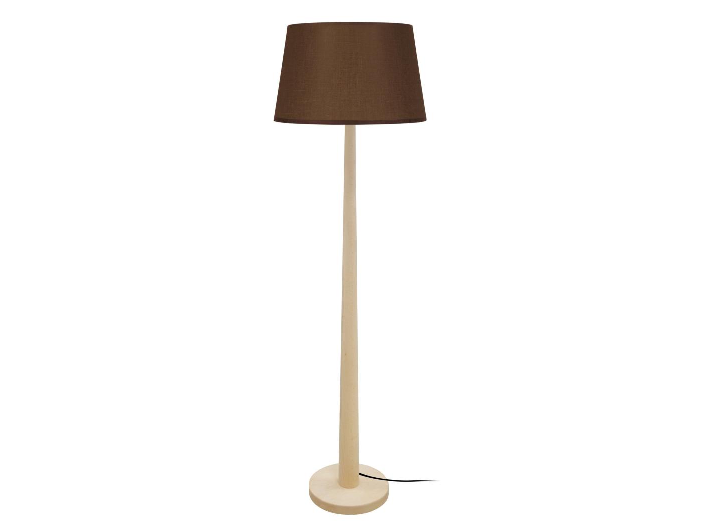 TALIN Lampadaire Droit Bois Naturel Et Marron