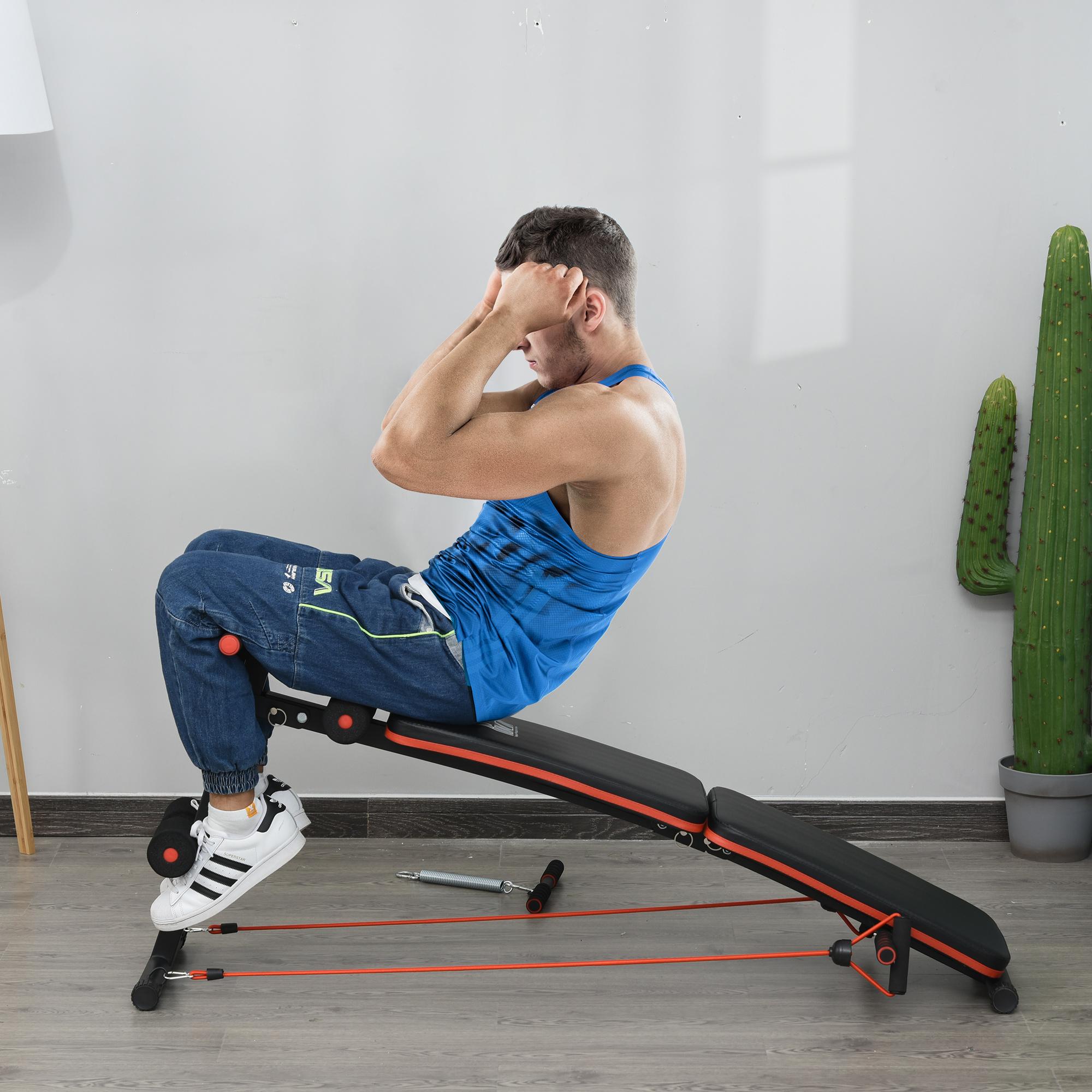 Banc De Musculation Pliable Multifonction Banc Fitness Sit Up Sangles D