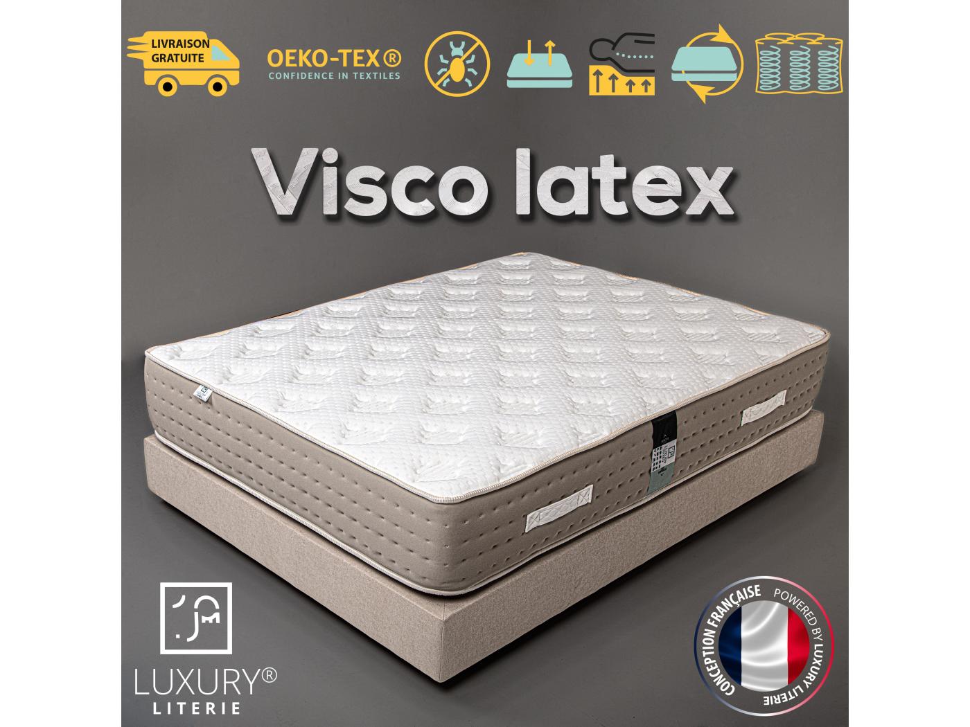 Matelas X Cm Visco Latex Ressorts Ensach S M Moire De Forme