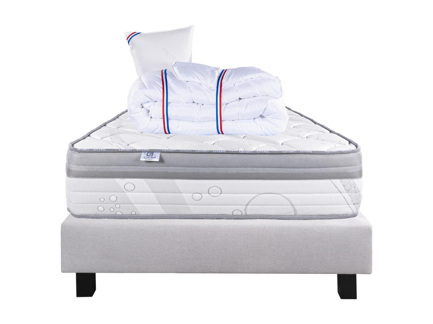 Ensemble matelas ViscoPlus 26 cm mémoire de forme ferme face été