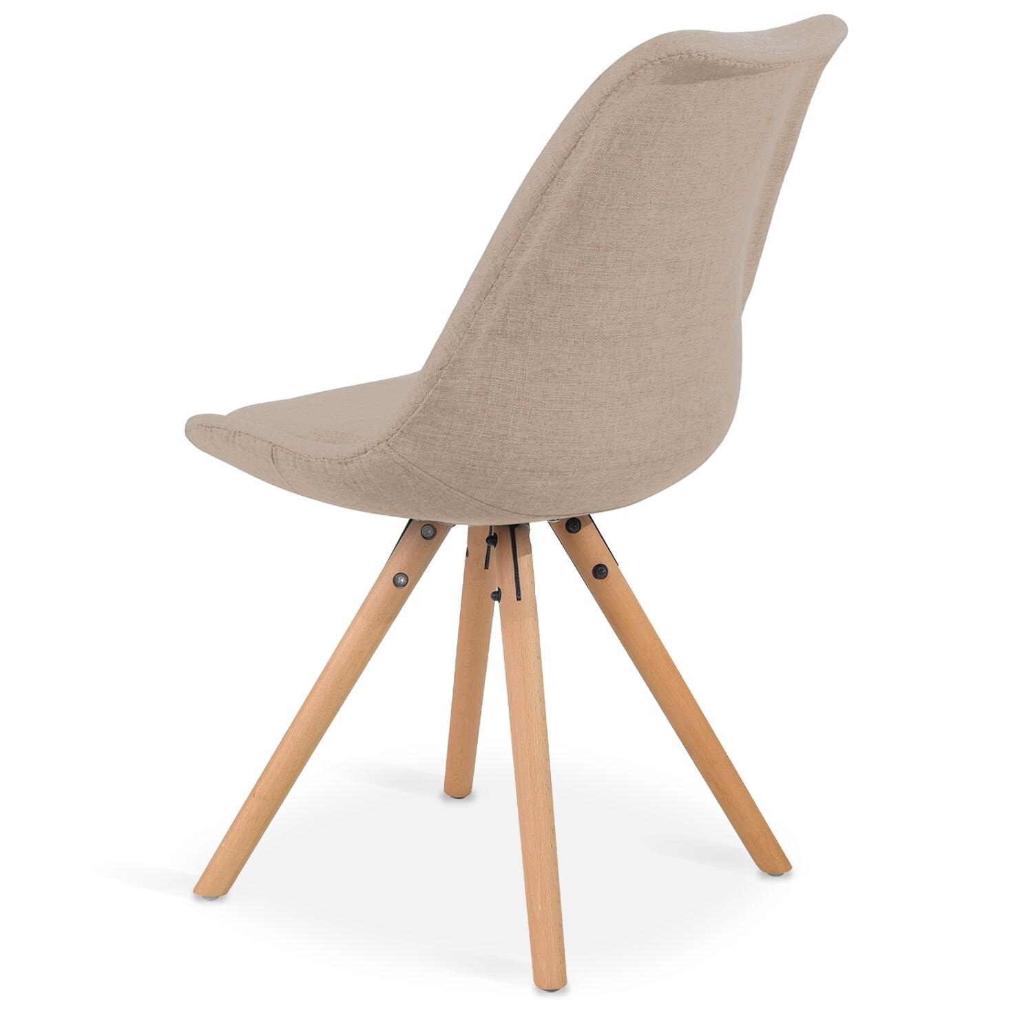 Lot De 4 Chaises Scandinaves Frida Tissu Beige