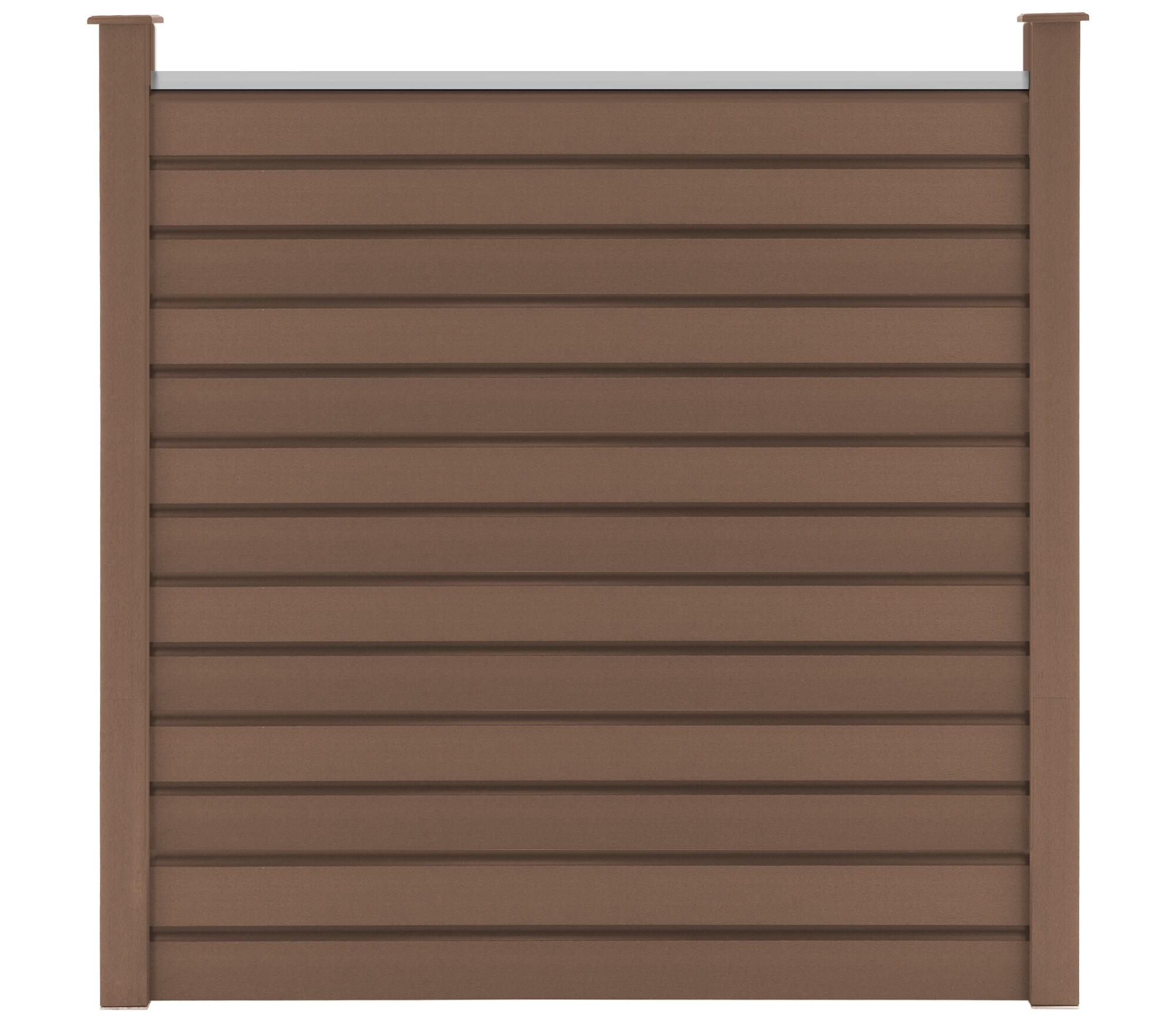 Cl Ture De Jardin Patio Avec Poteaux Wpc Marron Pare Vue Abat Vent