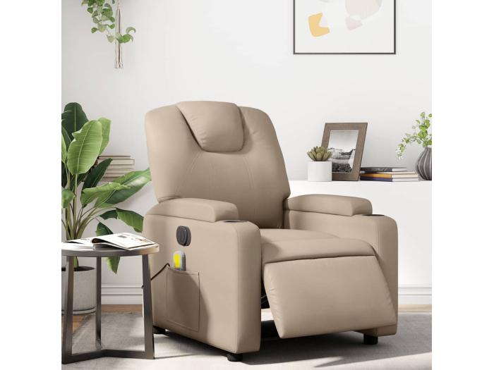 Fauteuil De Massage Inclinable Lectrique Cappuccino Similicuir Reo