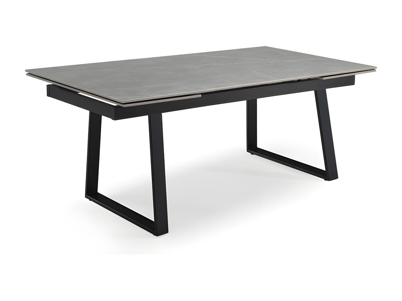 Table extensible 180 260 cm céramique gris marbré pieds luge ARIZONA 02