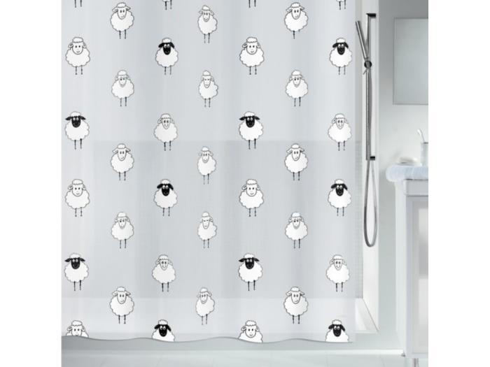 Rideau De Douche Peva Lana X Cm Motif Moutons Spirella