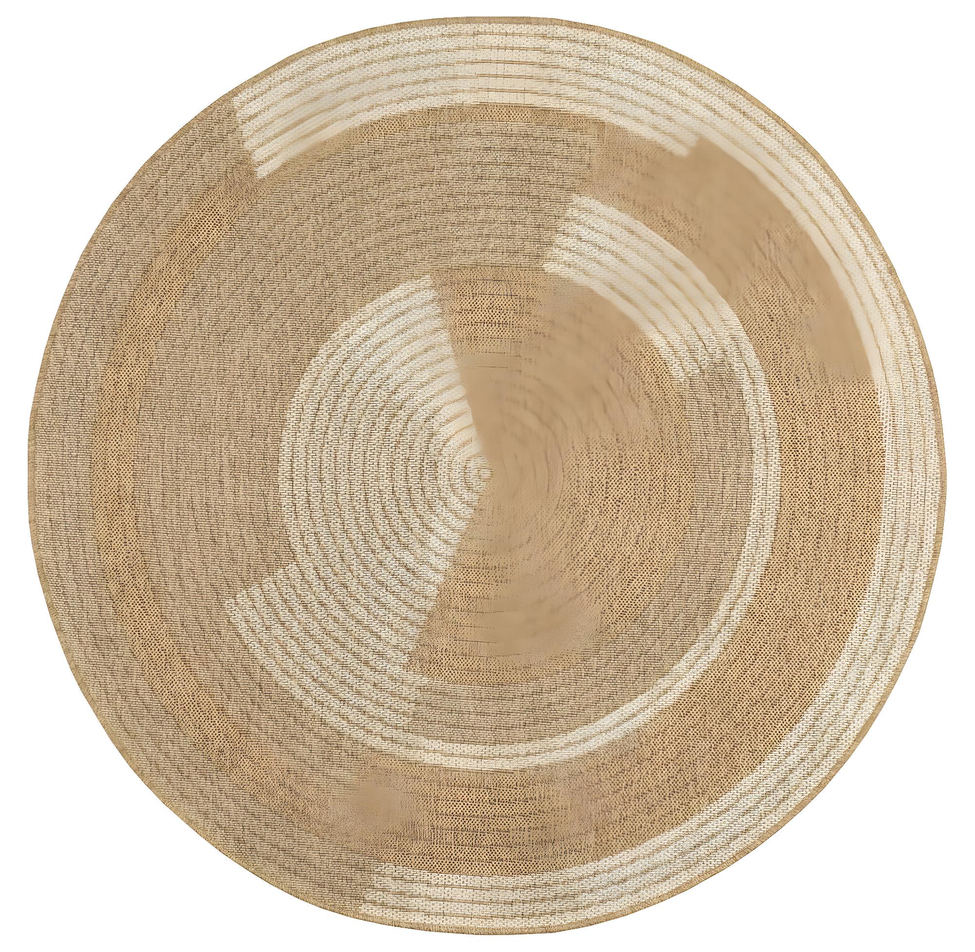 Tapis exterieur 80x80 cm Rond JUTE ART 7 Beige Entrée adapté au