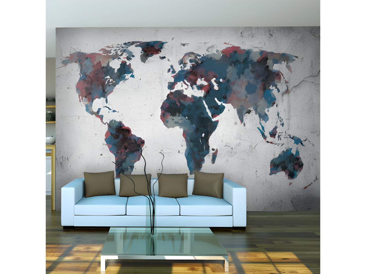 Papier peint intissé Carte du monde World map on the wall Taille