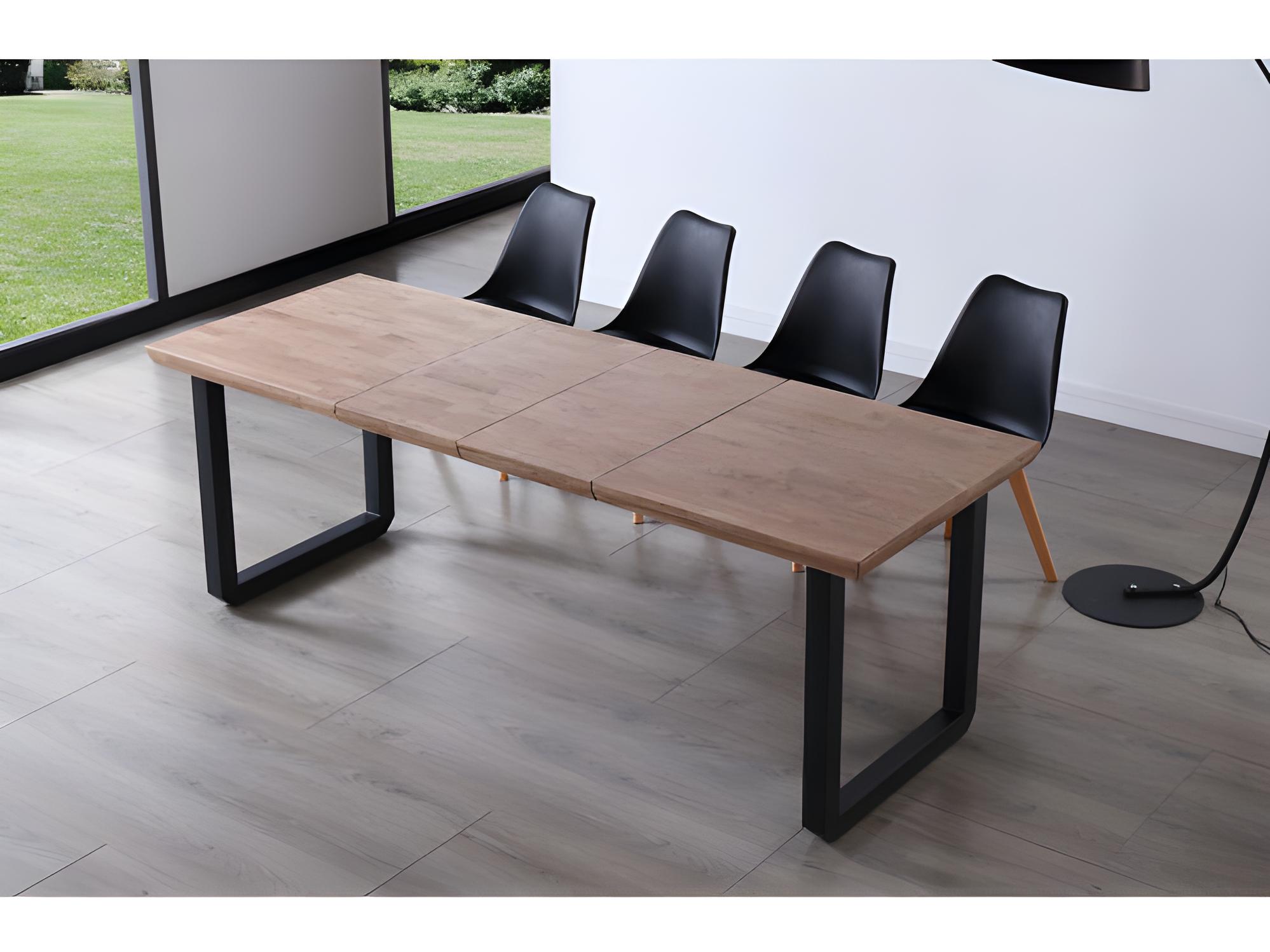 Matika Table De Repas Extensible Bois Et Acier L Cm