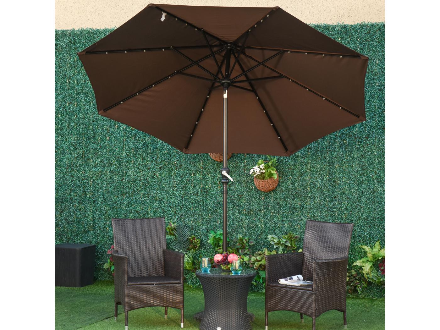 Parasol lumineux octogonal inclinable Ø 2 67 x 2 4H m parasol LED