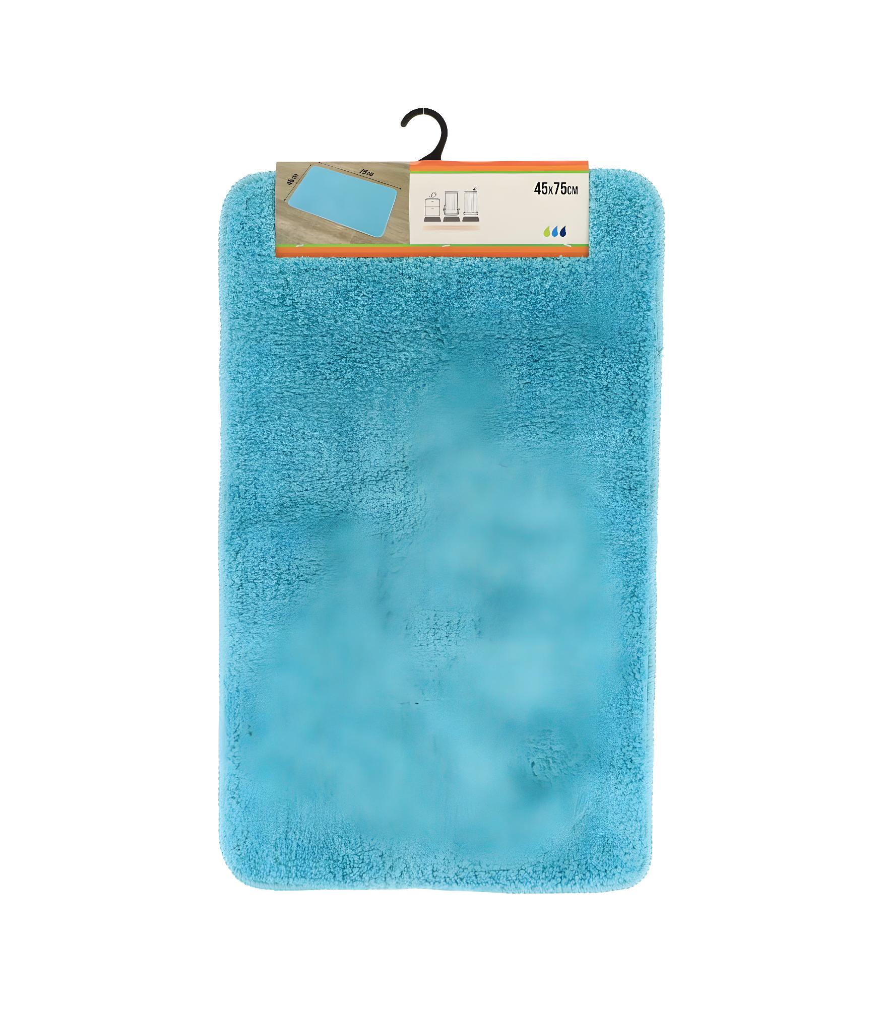 Tapis de salle de bain Vert Caraïbes en Microfibre Confort et Doux 45 x