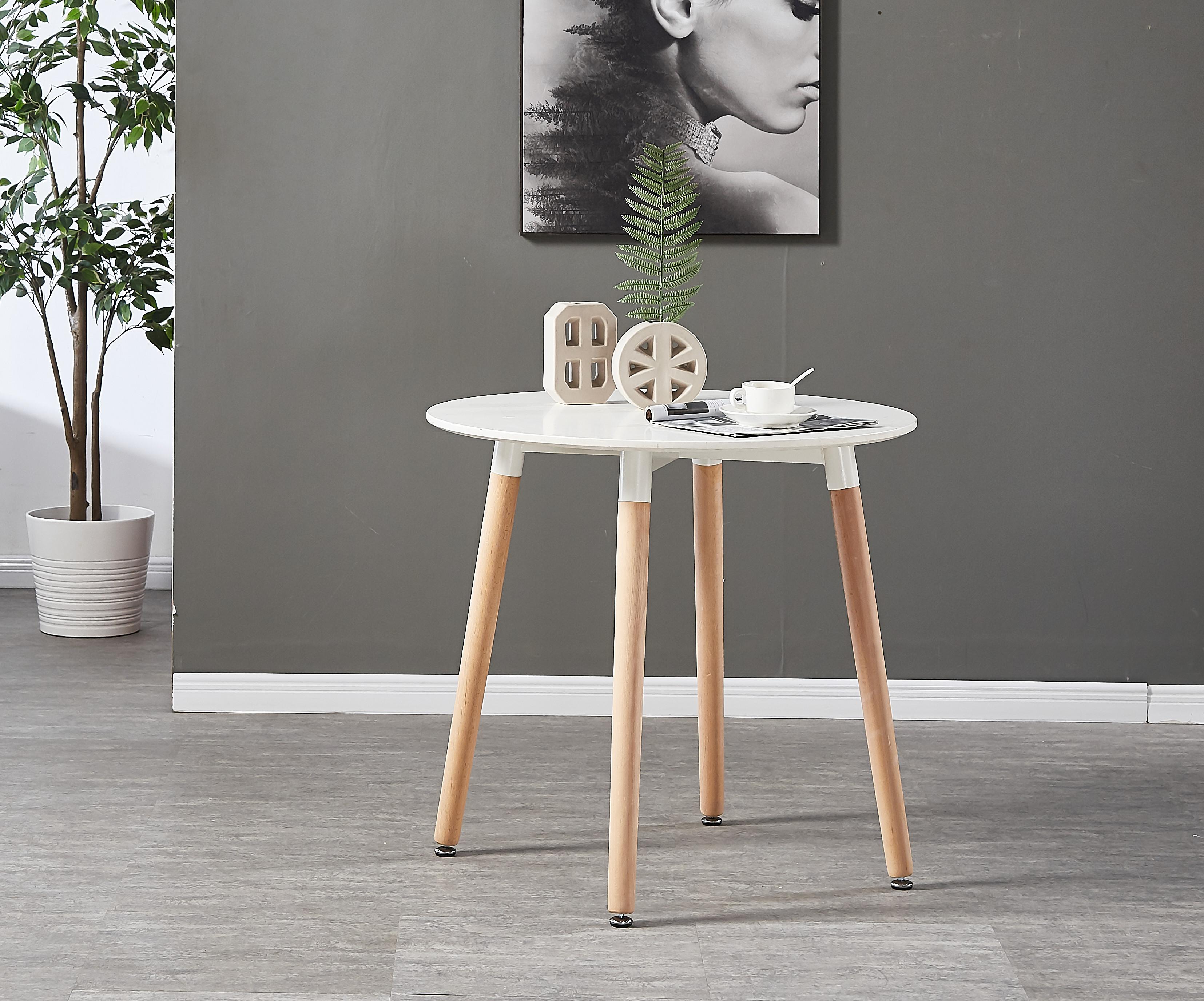 Table Blanche Ronde Chaises Scandinaves Blanches Ensemble Pour