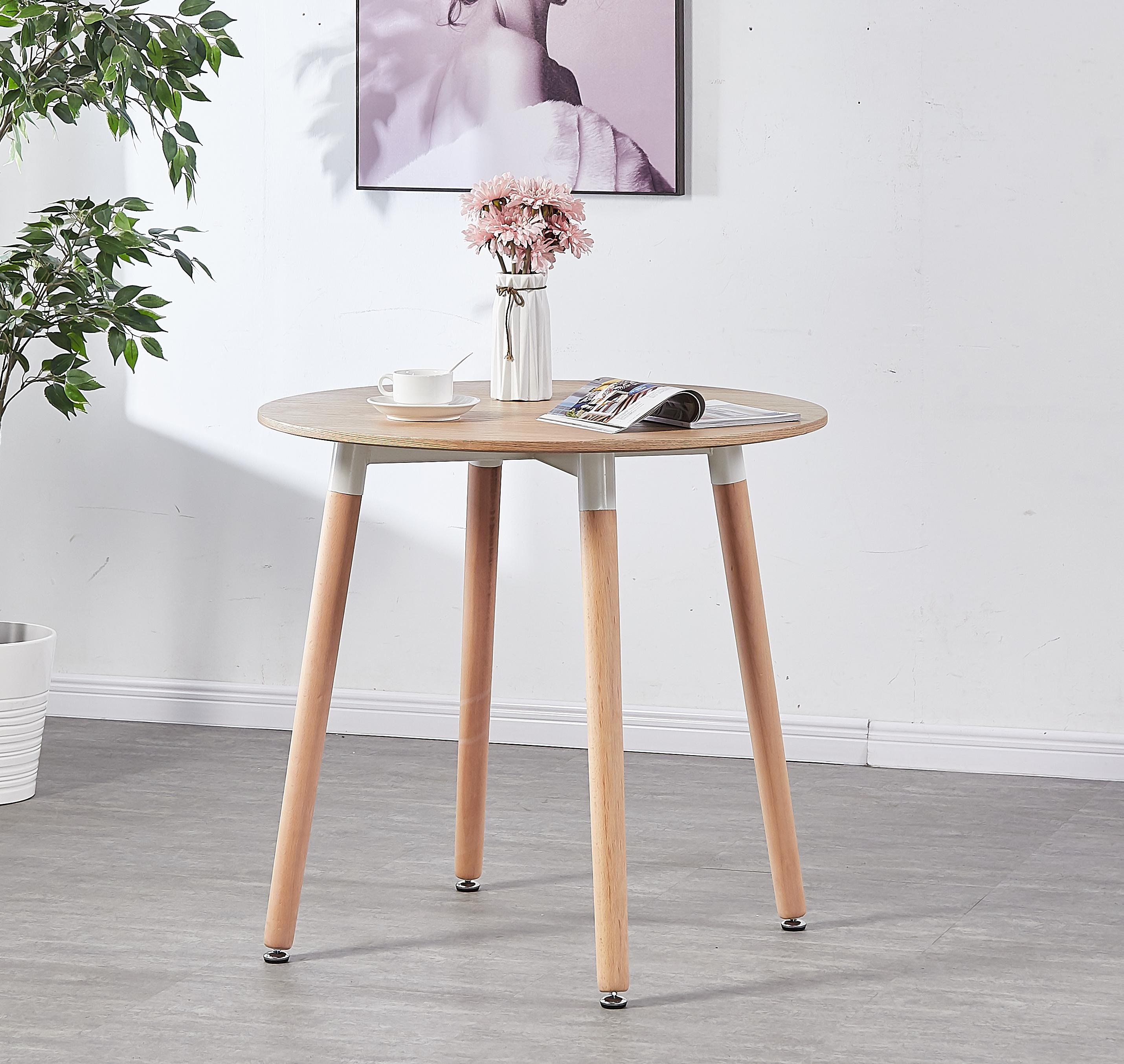 Table Ronde Effet Ch Ne Chaises Scandinaves Blanches Ensemble