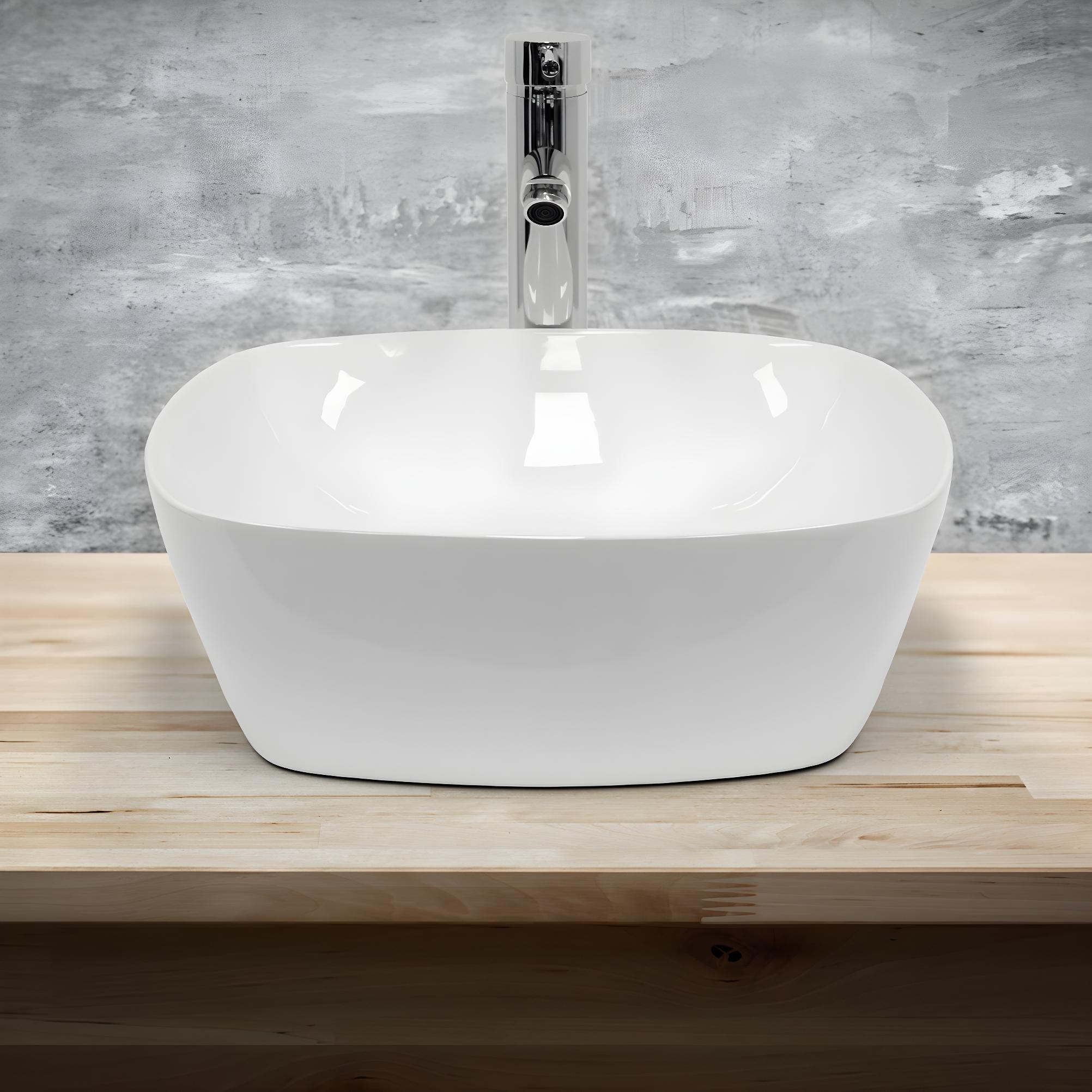 Lavabo De Cer Mica Blanco Ovalado Fregadero Moderno Ecd Germany