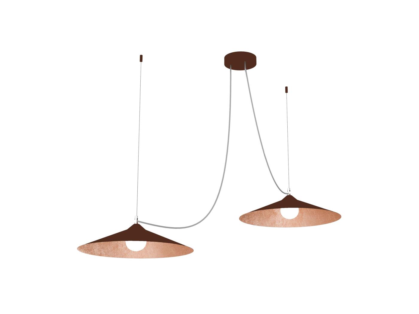 COLOMBO Suspension 2XE27 max 42W métal marron corten feuille