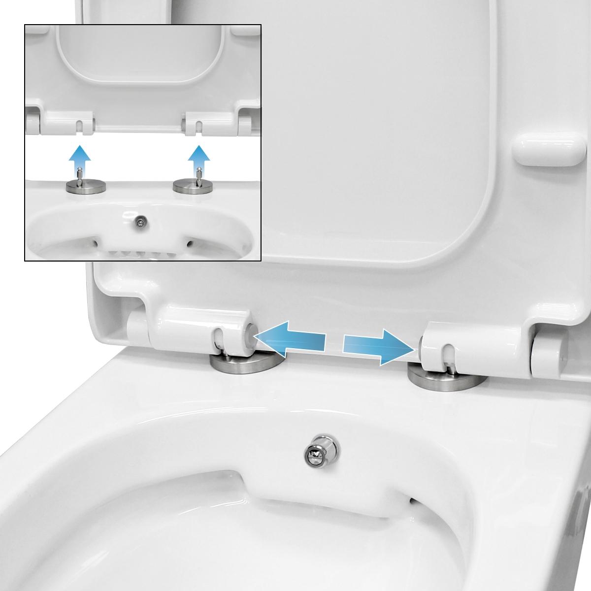 Wc Suspendu En C Ramique Avec Fonction De Bidet Soft Close White