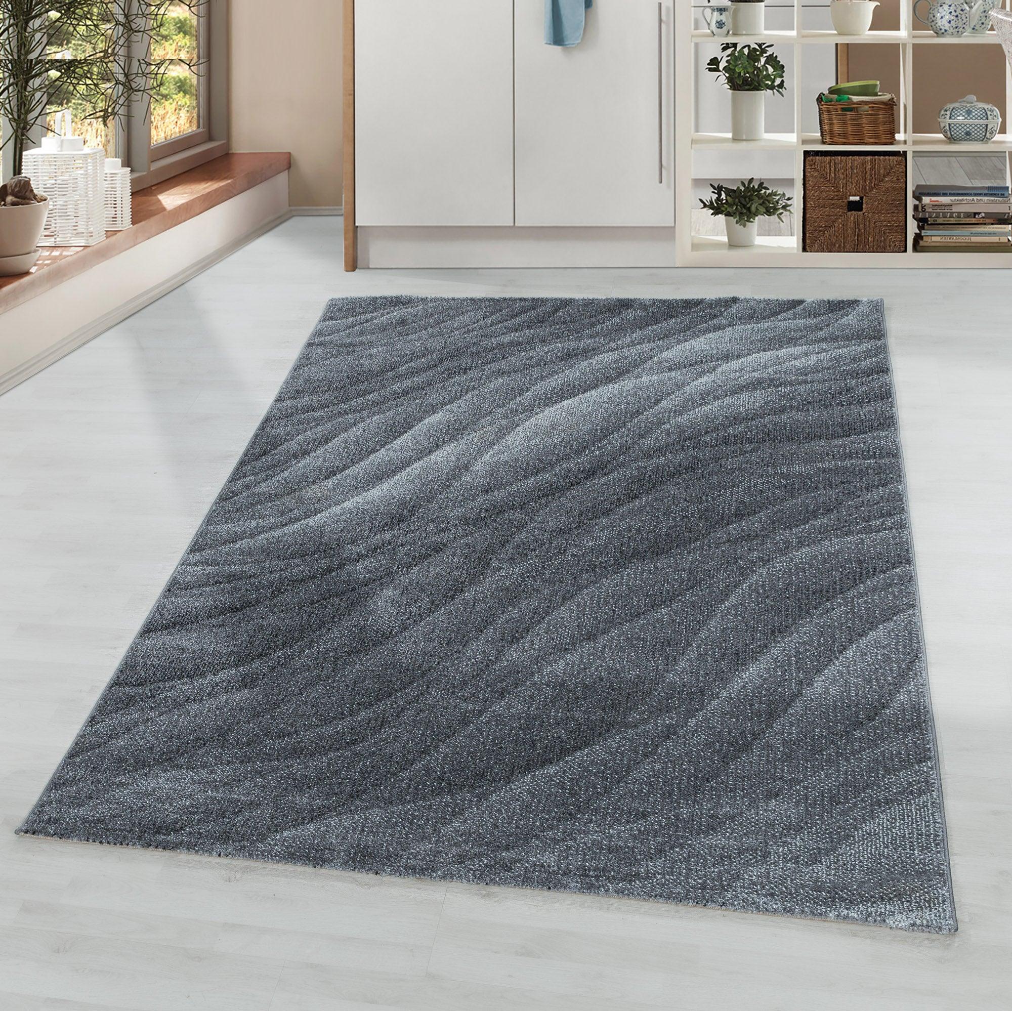 Wave Line Tapis Graphique Vagues Gris X Cm