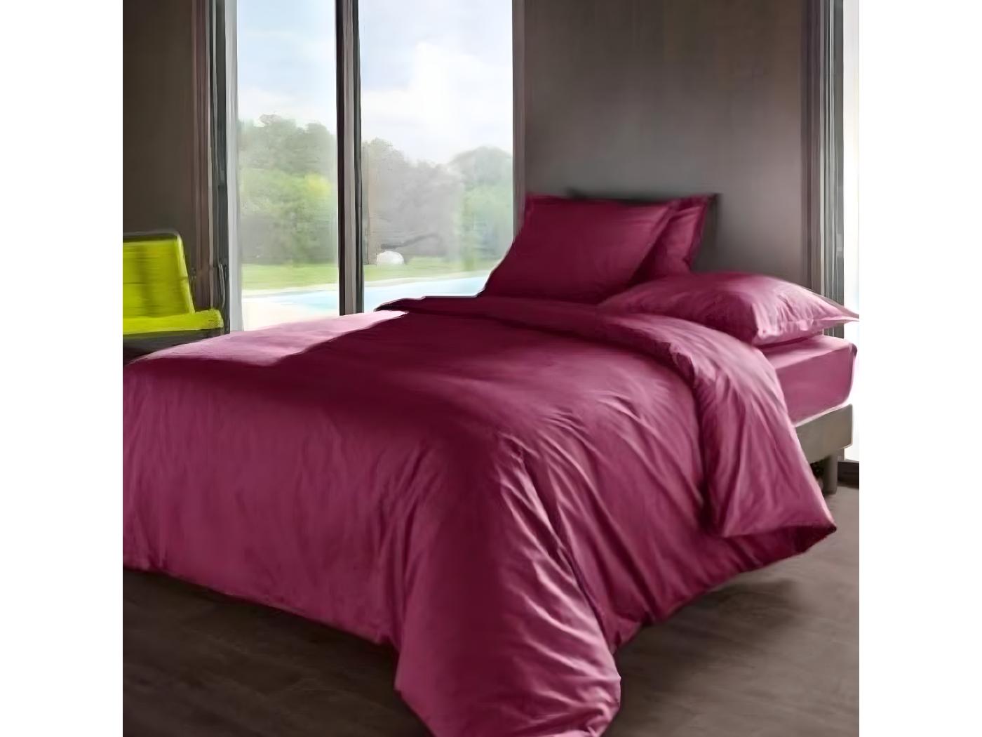 Housse De Couette Aubergine Percale De Coton Fils X Cm