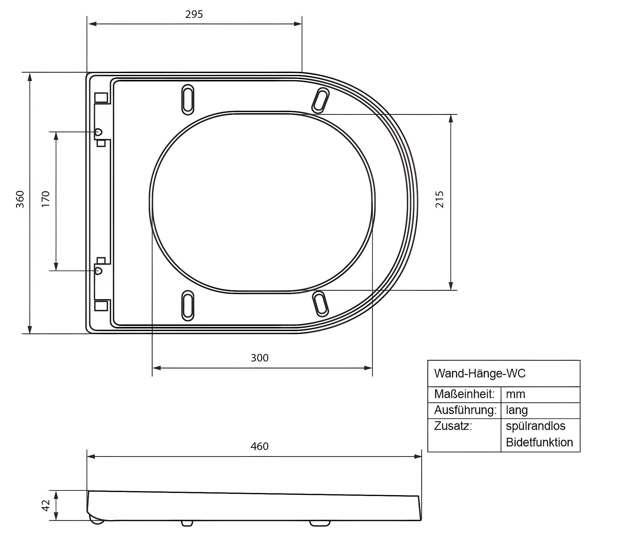 Vaso Per Wc Sospeso In Ceramica Senza Bordo Con Funzione Bidet Ecd Germany