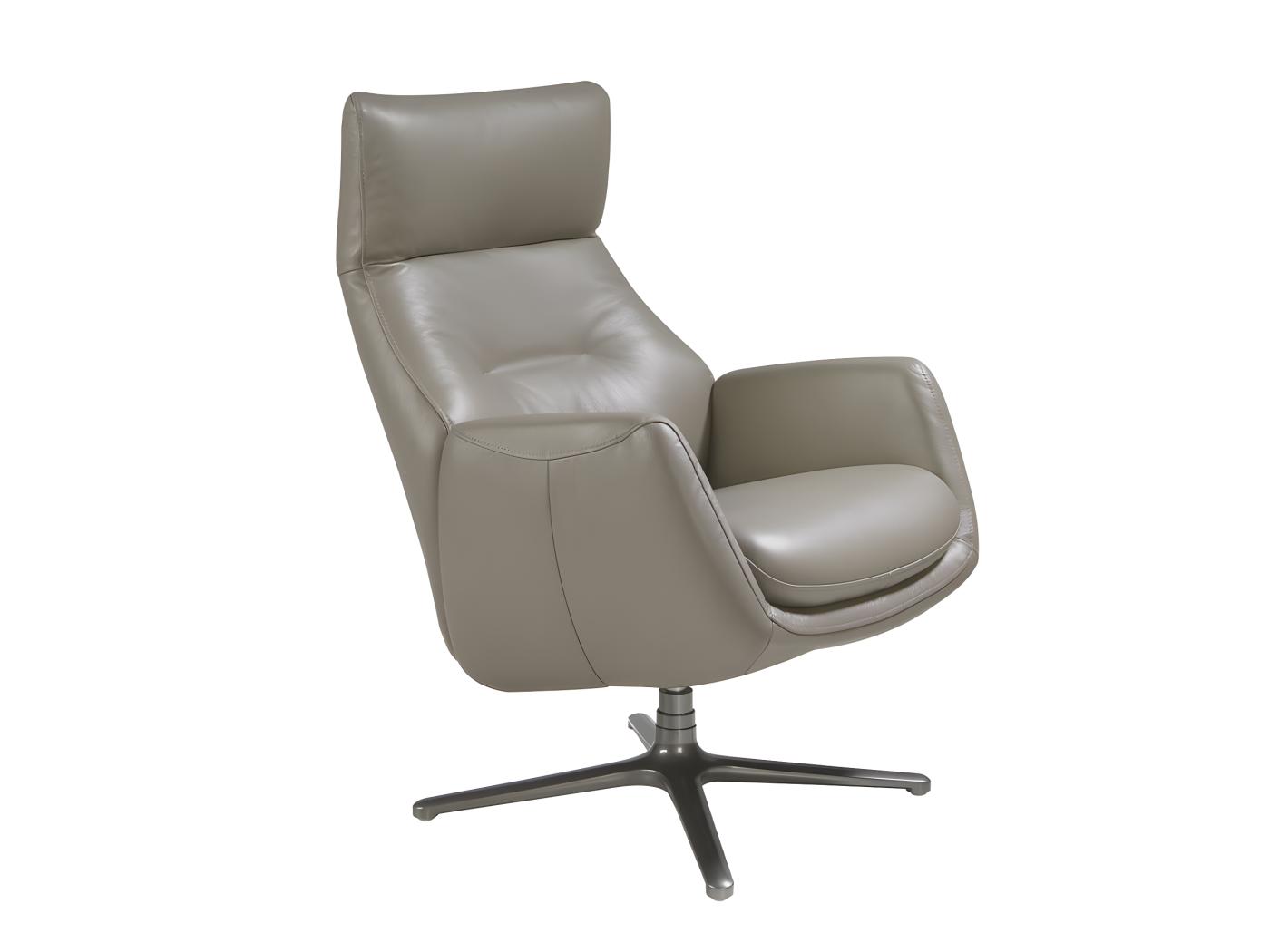 Fauteuil Pivotant Inclinable En Cuir Gris