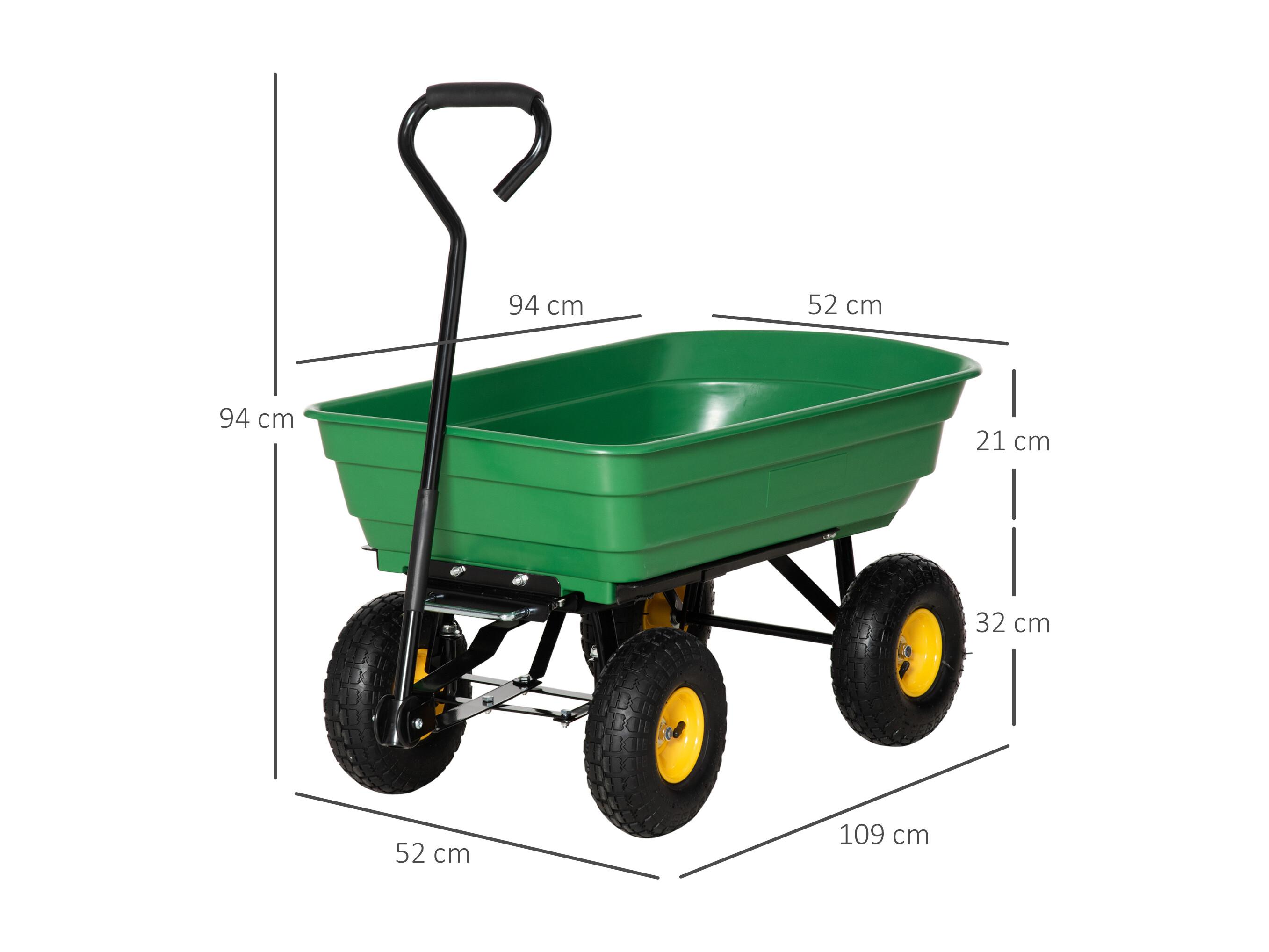 Chariot de jardin à main benne basculante 75 75L charge max 200 Kg 4