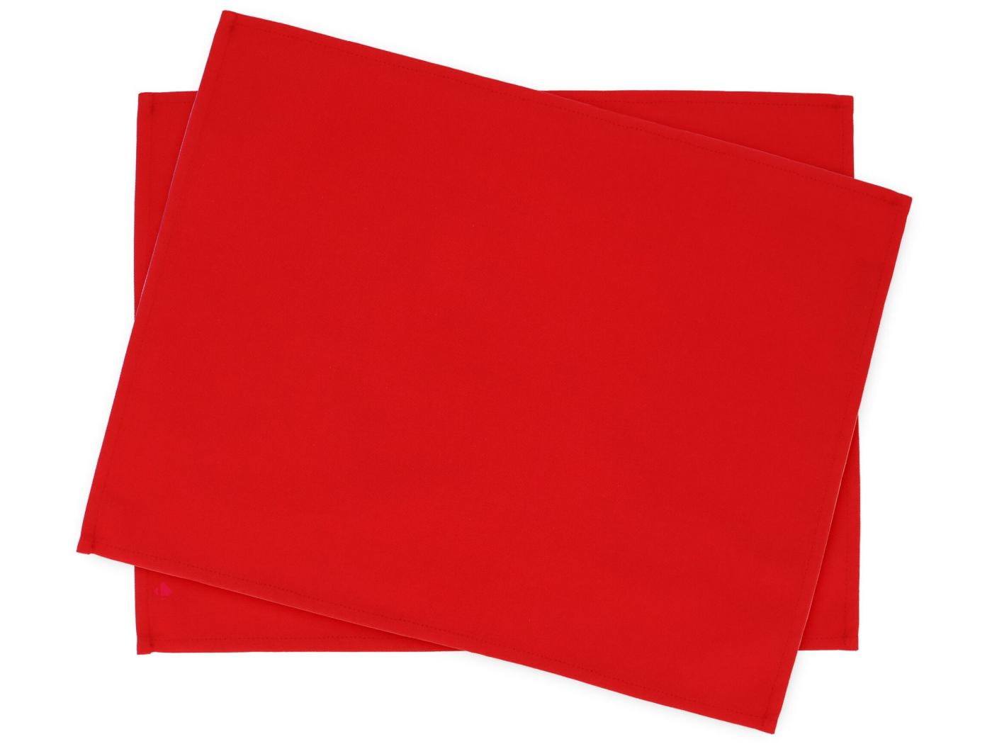 Lot De 2 Set De Table 35x45 Cm DIABOLO Rouge Tomate Traitement Teflon