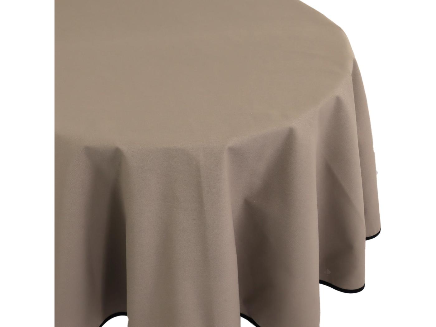 Nappe Ovale 180x350 Cm DIABOLO Marron Tourterelle Traitement Teflon