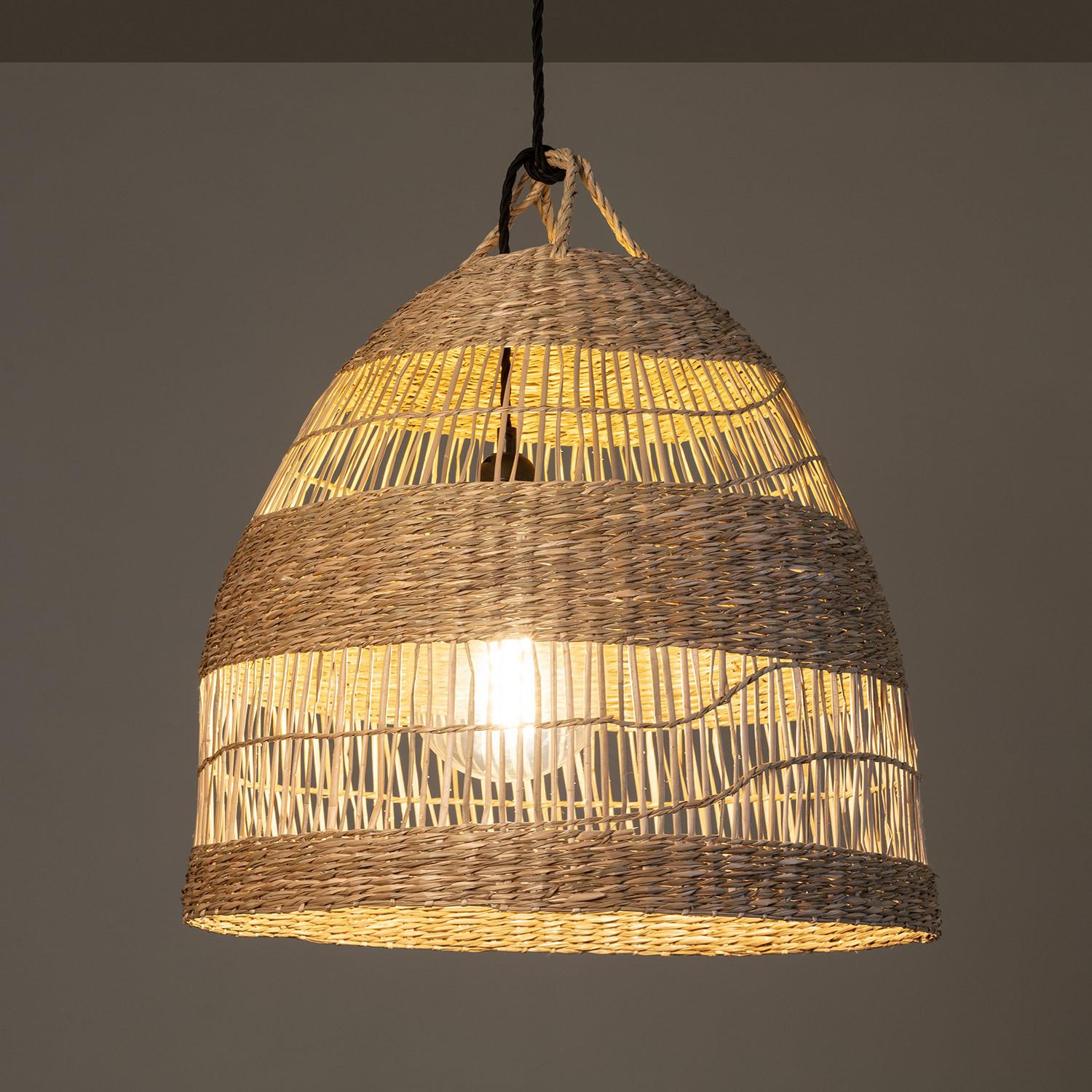 Lampada A Sospensione In Fibre Naturali Big Sami Mm Iluzzia