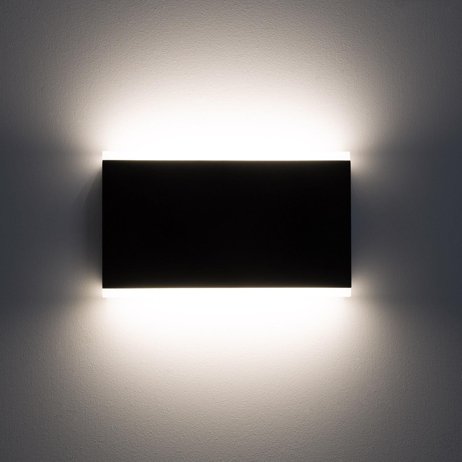 Aplique De Pared Exterior Led W Iluminaci N Doble Cara Rectangular