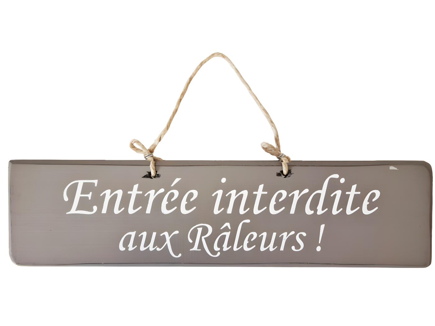 Plaque D Corative En Bois Taupe Entr E Interdite Aux R Leurs