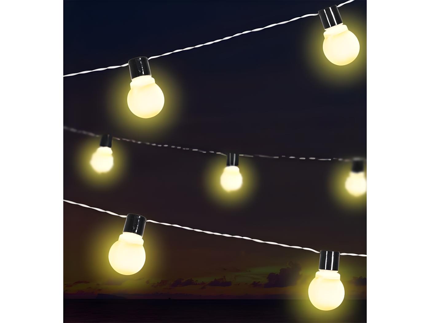 Guirlande Lumineuse Led Boules Cm Blanc