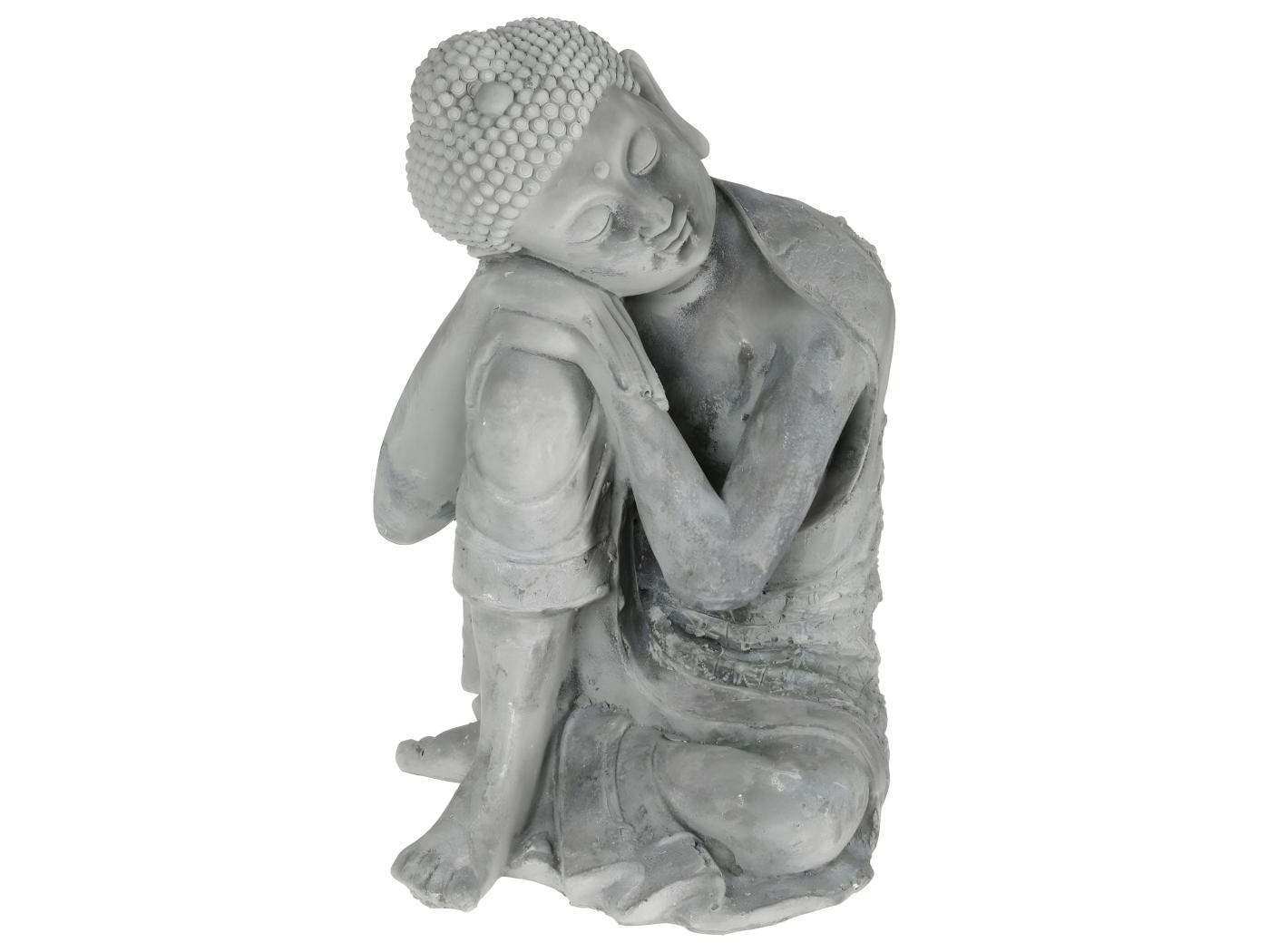 Statue décorative Bouddha assis en ciment H 36 cm