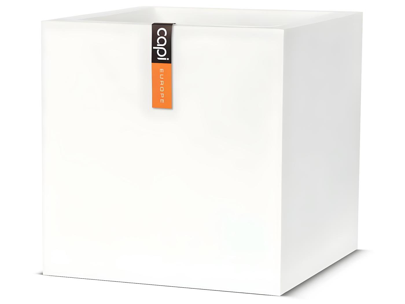 Bac En Pures Fibres Blanka Ext Cube 40x40x40 Cm Blanc Glossy