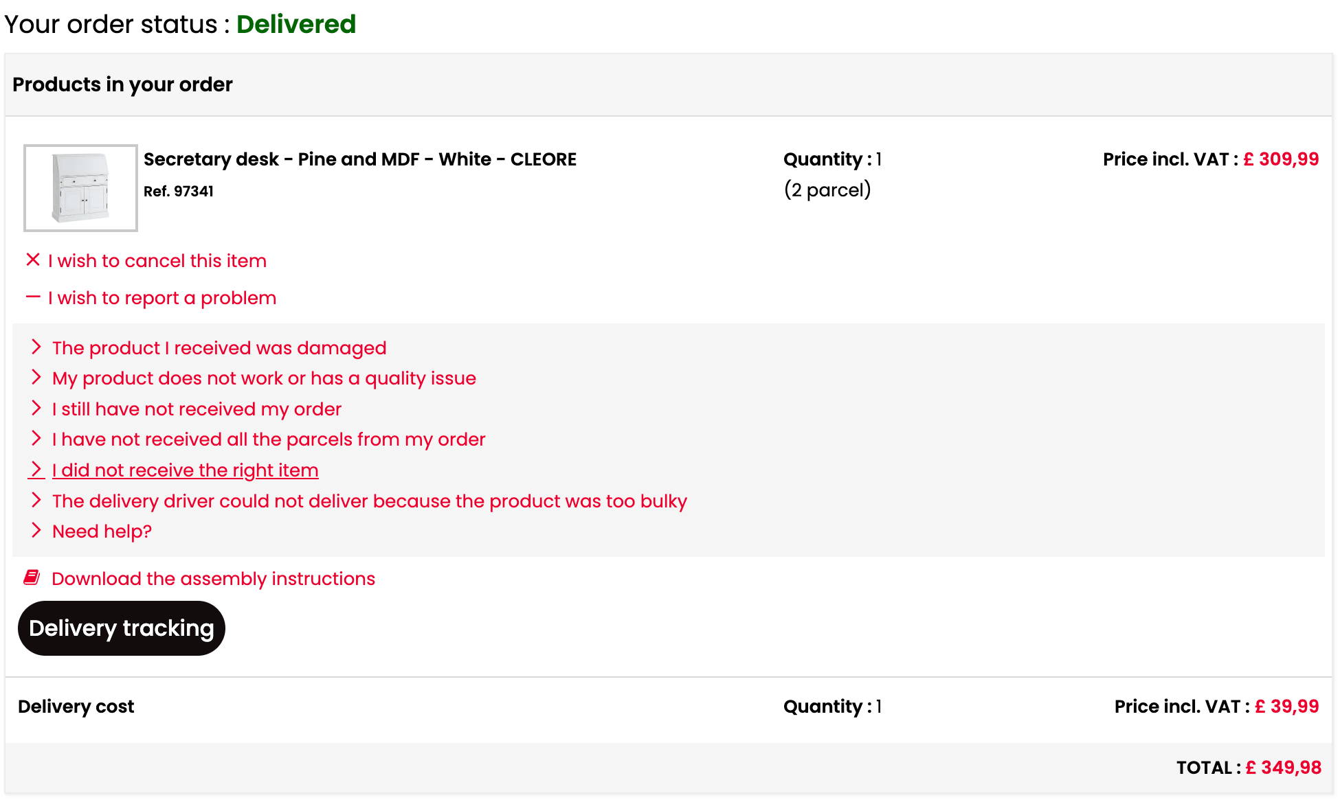 sav order