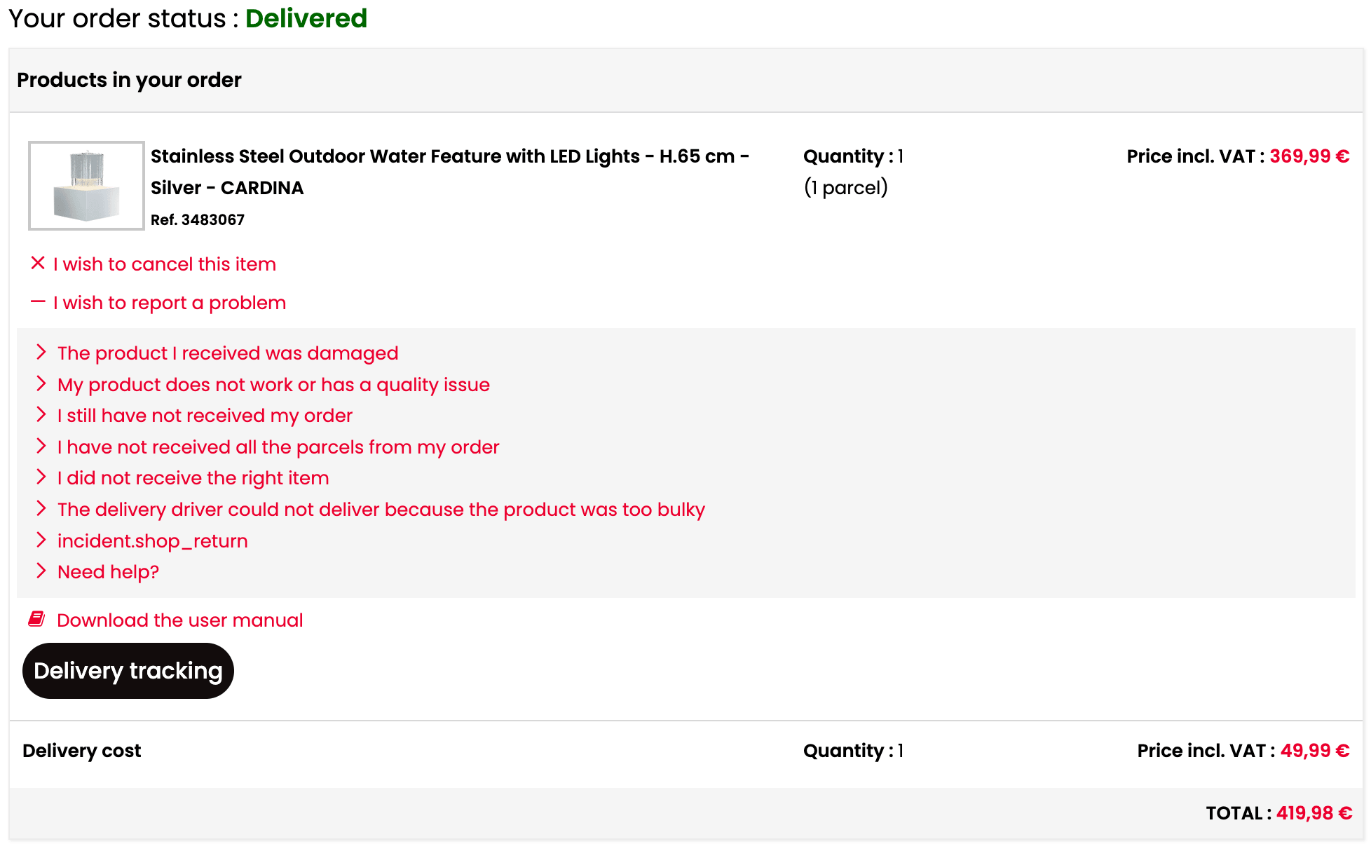 sav order