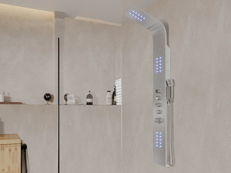 Columna de ducha de hidromasaje termostática FELICITA con LEDs