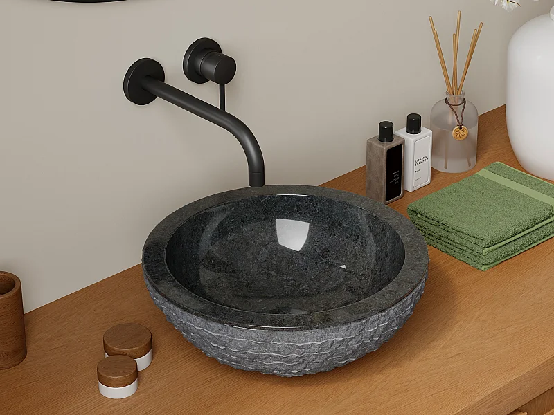 Vasque de salle de bain en marbre MUKI - Couleur grise