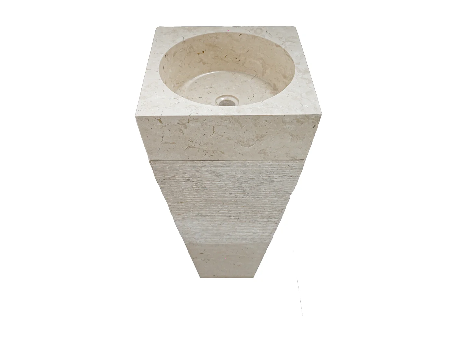 Vasque sur pied en marbre - MIDO - Couleur crème et grise