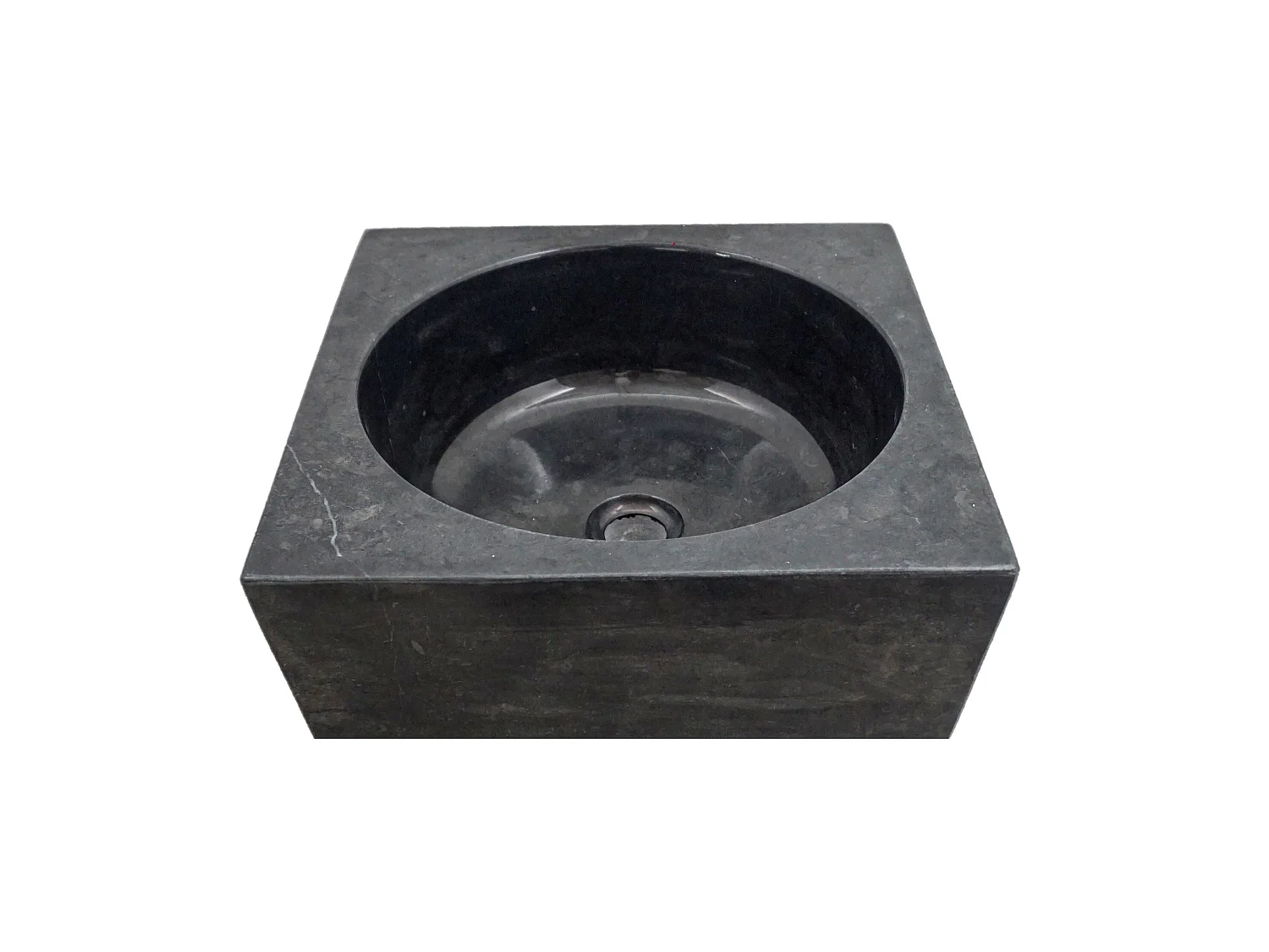 Vasque sur pied en marbre MIDO - Couleur Noire et grise