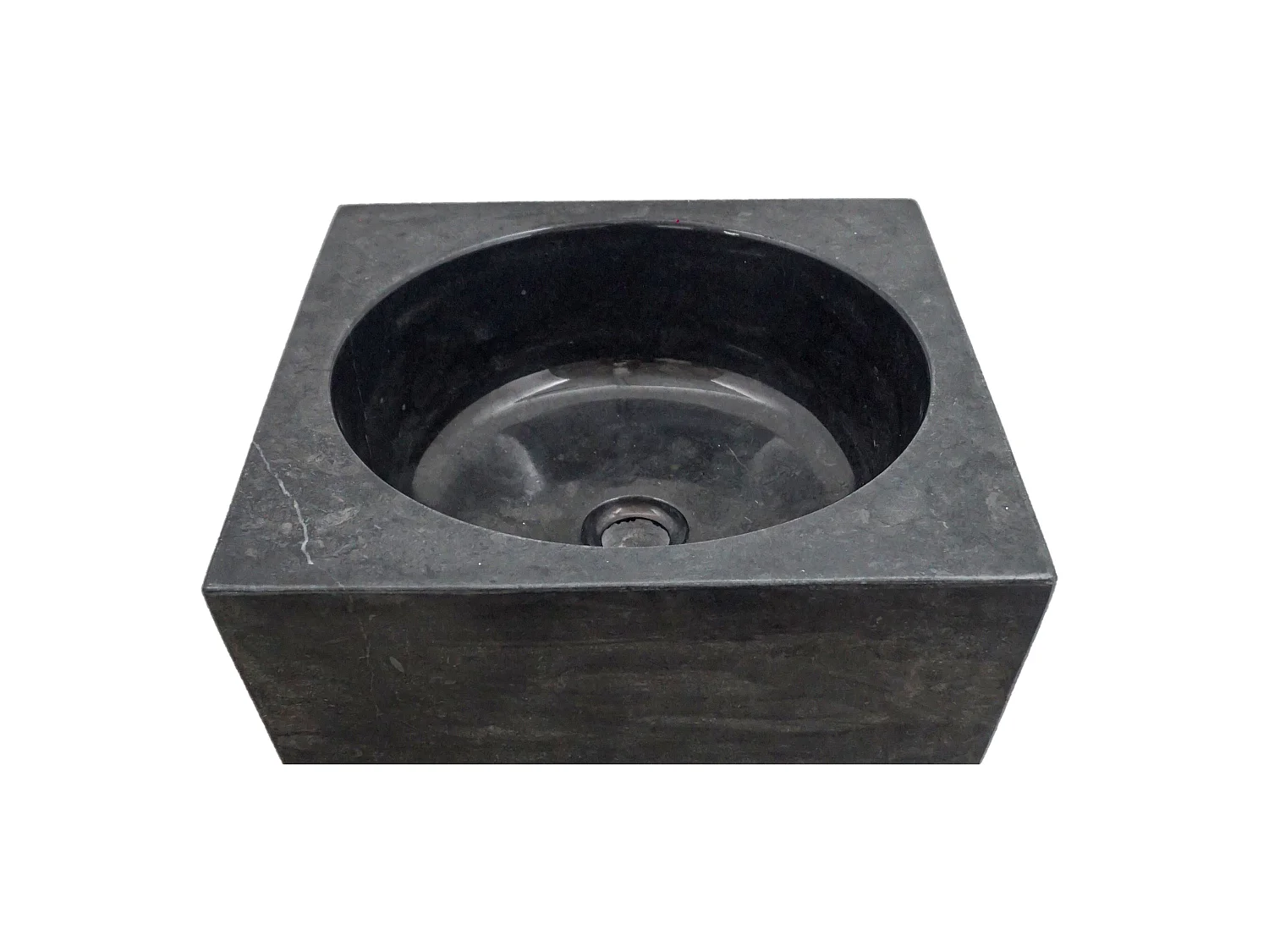 Vasque sur pied en marbre MIDO - Couleur Noire et grise