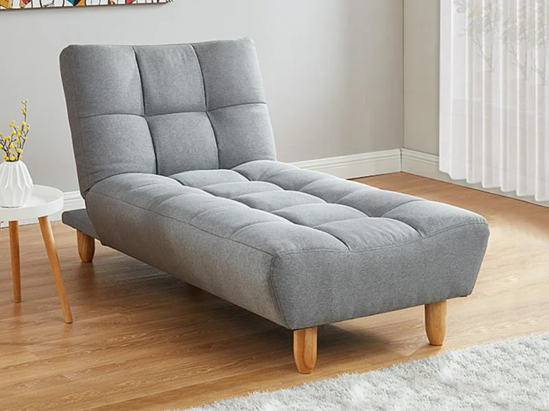 Chaise longue Klik-Klak van stof - Grijs