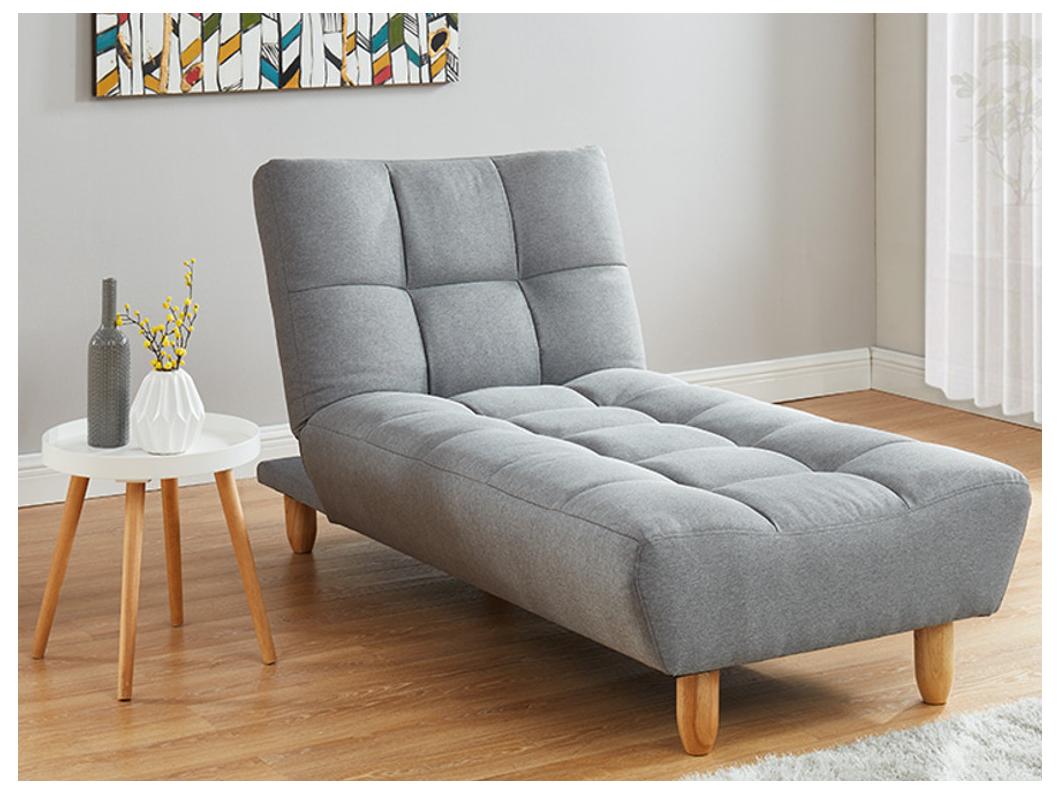 Chaise longue clic clac in tessuto Grigio - ESTEBAN