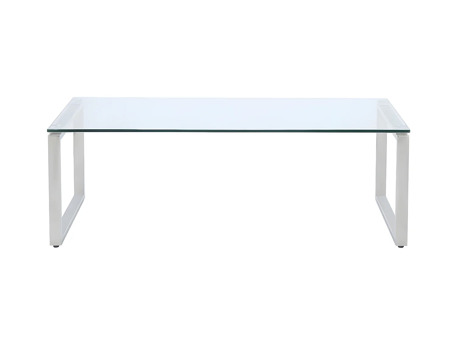 Tavolino rettangolare in Vetro temperato e metallo cromato - FREYA