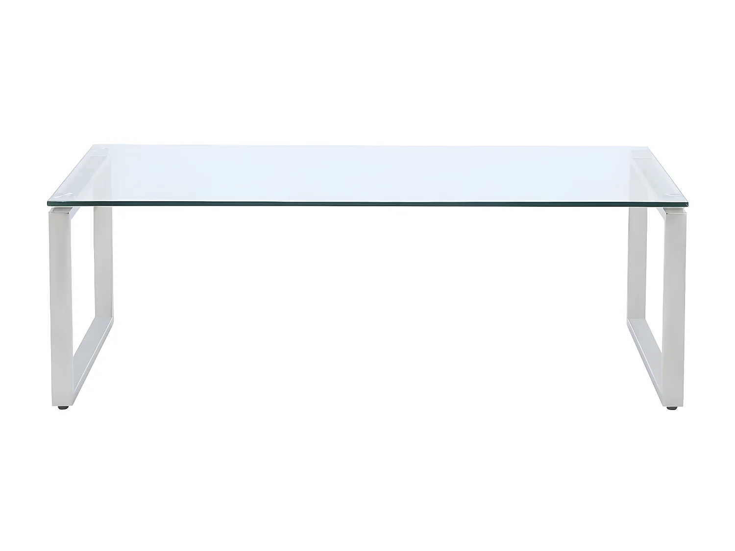 Soffbord FREYA - Härdat glas & förkromat metall
