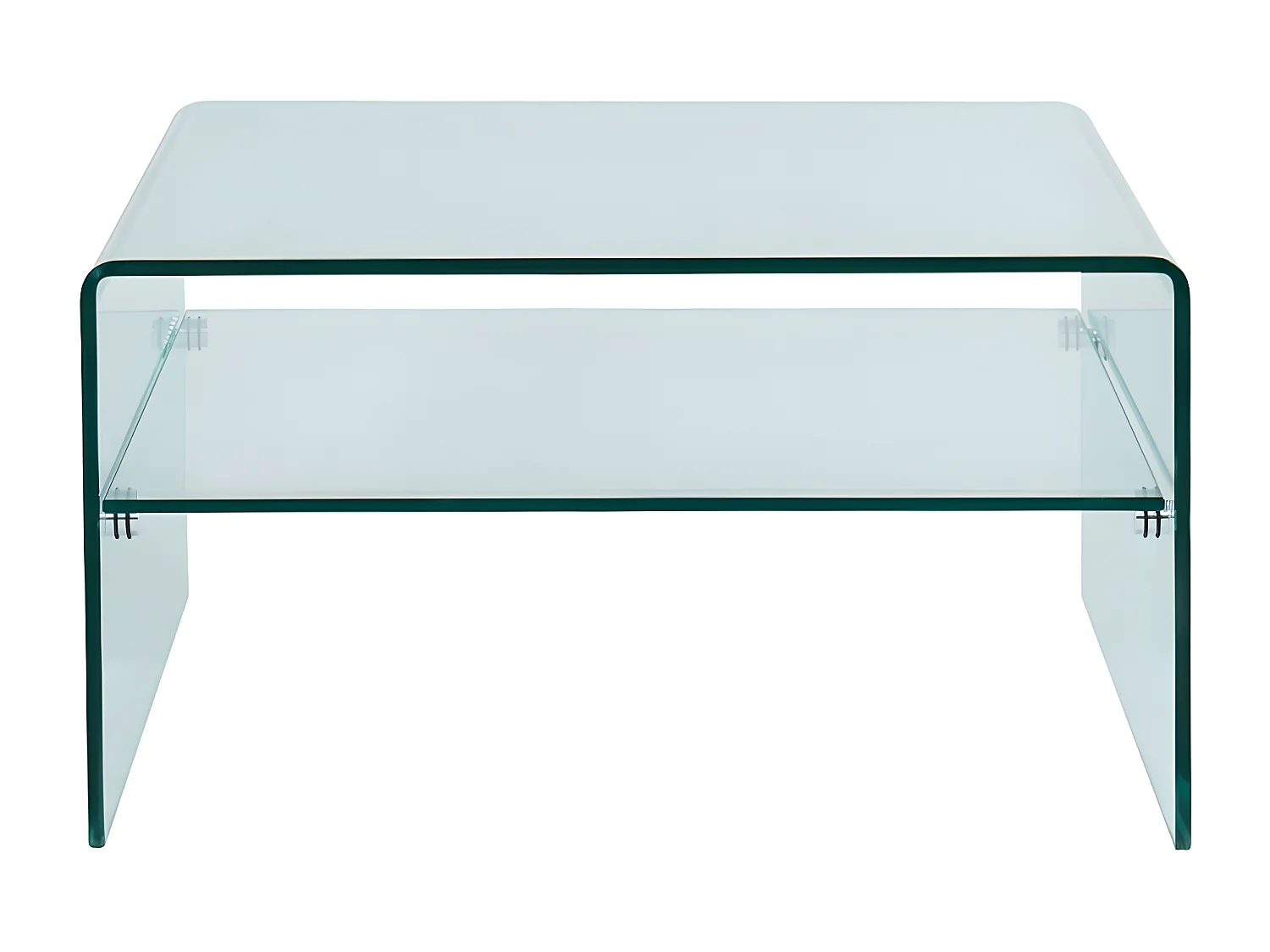 Table basse carrée STILEOS - Double plateau - Verre trempé 