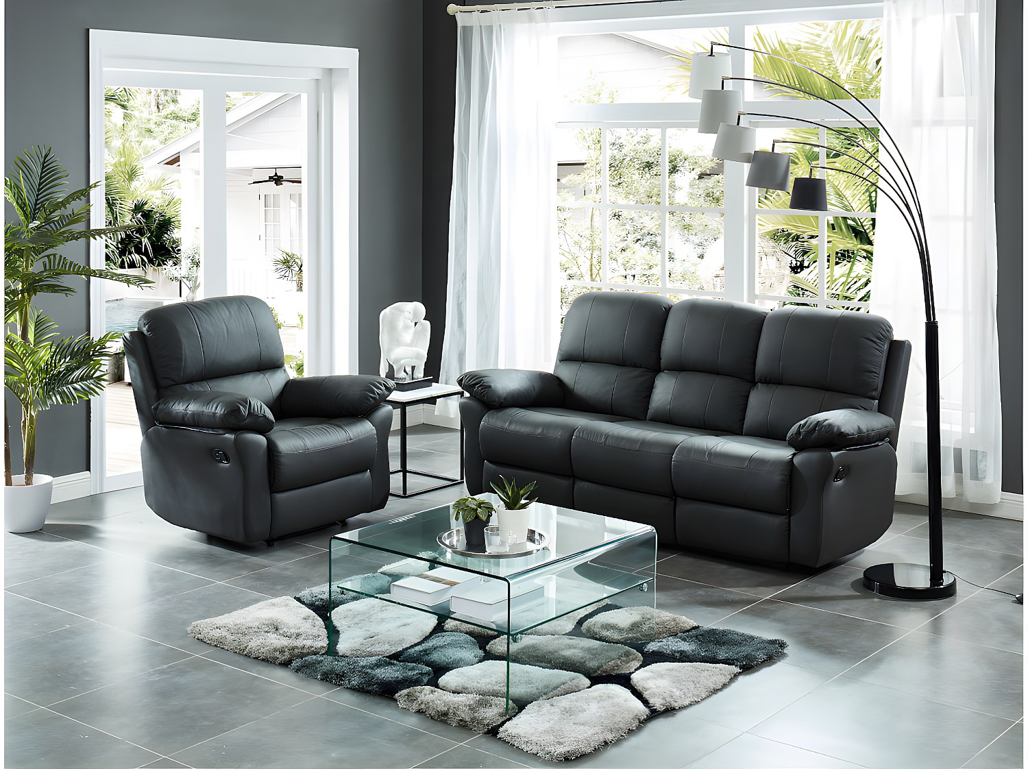 Couchtisch quadratisch - Glas - STILEOS günstig online kaufen